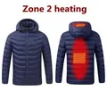 Men's smart blue heated hooded jacket featuring 2-zone USB charging heating zones - M / Tops / Zone 2 Heating / Blue