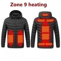 Intelligent black USB heated jacket for men featuring 9 distinct heating zones for winter - S / Tops / 9-Zone Heating / Black