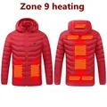 Red intelligent heated jacket for men with 9 heating zones and USB charging port - S / Tops / 9-Zone Heating / Red