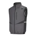 Premium grey industrial cooling fan vest with standing collar and UV protection features - S / Tops / Dark Gray
