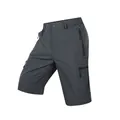 Men's quick-dry stretch cargo shorts with multi-zipper pockets for summer outdoor sports - S / Bottoms / Dark Gray