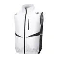 White and black cooling fan vest with stand collar and UV protection for outdoors - S / Tops / White