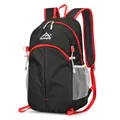 Mochila ligera para deportes al aire libre en negro y rojo con logo de montaña - 20-35L / Negro