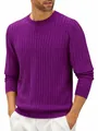 Jersey de punto de ochos morado para hombre con cuello redondo y manga larga - S / Tops / Púrpura