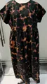 Cómodo vestido de verano de algodón y lino con manga corta y estampado floral - S / Top Y Pantalón / Estampado Floral Verde Grande