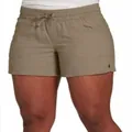 Comfortable women's high waisted drawstring loose shorts in khaki fabric for summer wear - 3XL / Bottoms / Khaki
