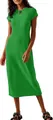 Abito midi aderente a maniche corte verde brillante per un look estivo casual chic - Verde
