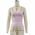 Detail shot of a light pink square neck bandage camisole featuring a ribbed texture - XS / Tops / Light Pink
