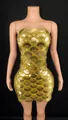 Sparkling gold sequin strapless bodycon mini dress for evening parties and cocktail events - S / Bottoms / Gold