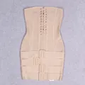 Elegante mini abito a fascia beige bandage con stringatura frontale e fibbie - Taglia S / Albicocca
