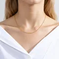 Elegant 18K gold plated 925 sterling silver water wave chain necklace, 40cm length for women - Water Wave Chain / 40cm Length / 1.5mm Thickness