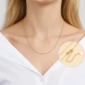 Elegant 1.5mm water wave chain necklace in 925 sterling silver with 18K gold plating - Water Wave Chain with Extension / 40cm+5cm / 1.5mm Thickness
