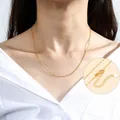 Elegant 1.5mm water wave chain necklace in 925 sterling silver with 18K gold plating - Water Wave Chain with Extension / 40cm+5cm / 1.5mm Thickness