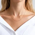 Elegant 18K gold plated 925 sterling silver box chain necklace with 40cm length and 1.0mm width - Box Chain / 40cm Length / 1.0mm Thickness