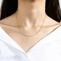 Elegant 18K gold plated 925 sterling silver box chain necklace with 40cm length and 1.0mm width - Box Chain / 40cm Length / 1.0mm Thickness