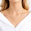 Collana a catena veneziana in argento 925, placcata oro 18K, 45cm - Catena a scatola / 45cm Length / 1.0mm Thickness