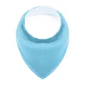 Soft sky blue double-layer cotton baby triangular bib for newborns and infants absorbent - Top (58#) / Sky Blue