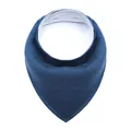 Bavoir triangle pour bébé en pur coton bleu marine avec boutons-pression réglables. - Bleu marine