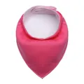 Bavoir bandana bébé en pur coton rose avec fermeture à pression sécurisée et douce - Rose rouge