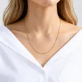 Collana a catena con maglie a O in argento sterling 925 placcato oro, variante 45 cm - Catena a O / 45cm Length / 1.3mm Thickness