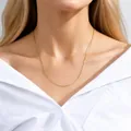 Collana a catena serpente ottagonale in argento 925 placcato oro 18k 0,8mm 45cm - Catena a serpente ottagonale / 45cm Length / 0.8mm Thickness