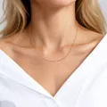 Collana a catena in argento 925 placcato oro, lunghezza 40 cm e spessore 0,9 mm - catena a stelle cadenti / 40cm Length / 0.9mm Thickness