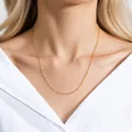 Elegante collana a catena Yuanbao in argento 925 placcato oro 18K, lunghezza 45cm, larghezza 1,0mm - Catena Yuanbao / 45cm Length / 1.0mm Thickness