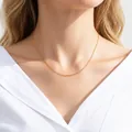 Collana a catena a croce minimalista in argento 925 placcato oro 18K lunga 40 cm - Catena a maglia tonda / 40cm Length / 1.3mm Thickness