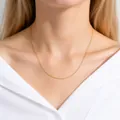 Elegante collana a croce in argento sterling 925 placcato oro, lunga 45 cm e larga 1,3 mm - Catena a maglia tonda / 45cm Length / 1.3mm Thickness