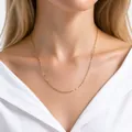 Collana catena a semi di melone 1,5mm in argento 925 placcato oro 18K lunga 40+5cm - Melon Seed Chain with Extension / 40cm+5cm / 1.0mm Thickness