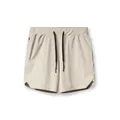 Light beige men's quick-dry sports fitness shorts with black drawstring and pockets - S / Bottoms / Khaki