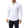 Vue détaillée d'une chemise blanche en lin montrant la texture du tissu respirant - S / Hauts / Blanc