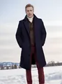 Sophisticated men's mid-length navy blue wool overcoat, premium winter warming windbreaker - M / Tops / Navy Blue
