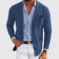 Veste blazer en tricot bleu coupe slim pour hommes pour soirées et mariages élégants - Bleu clair