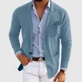 Stylish slim fit light blue men's fashion blazer jacket for formal parties and weddings - M / Tops / Light Blue