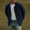 Herren-Freizeit-Sakko in Marineblau mit hochwertiger Wolltextur für die Herbstsaison - S / Oberteile / Marineblau