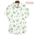 Men's stylish short-sleeved Hawaiian shirt featuring a vibrant and fun avocado print - Avocado Fun Print (CS125)