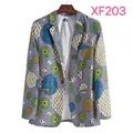 Trendiges Herren-Sakko im Slim-Fit mit lebhaftem afrikanischem Kreismuster-Print - M / Top (XF203)