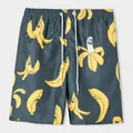 Detailed view of men's loose beach shorts with cartoon banana and letter print - M / Bottoms / Cartoon Banana (ST77)