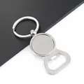 Flaschenöffner-Schlüsselanhänger aus Zinklegierung mit Maßen - K1 (Runder Leerer Stil)