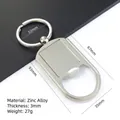 Dimensions détaillées du porte-clés décapsuleur en métal argenté - K10 (Style Ovale Creux)