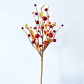 Branche décorative de citrouille et baies pour Thanksgiving et Halloween maison - Branche de Citrouille et Baies avec Feuilles