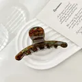 Pinza para el pelo grande de acetato con patrón de mármol marrón muy elegante - Verde Azulado