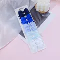 Set of five mini ribbon bow hair clips for babies in stylish blue gradient shades - Style 4 (4) / 10 Pieces Pack / Blue White Gradient