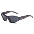 Purple Y2K cat-eye sunglasses with star detail and UV400 protection for men and women - Blue Frame Gray Lens