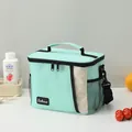 Borsa termica per il pranzo verde menta con fodera in PEVA impermeabile e tracolla - Blu lago