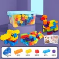 140pcs large classic building blocks set with storage box and locomotive accessory - Large Size Storage Box / 140 Pieces Pack