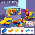 140pcs large classic building blocks set with storage box and locomotive accessory - Large Size Storage Box / 140 Pieces Pack