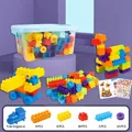 70-piece colorful large building blocks set with blue storage box and stickers - Large Size Storage Box / 70 Pieces Pack