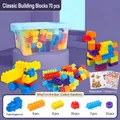 70-piece colorful large building blocks set with blue storage box and stickers - Large Size Storage Box / 70 Pieces Pack